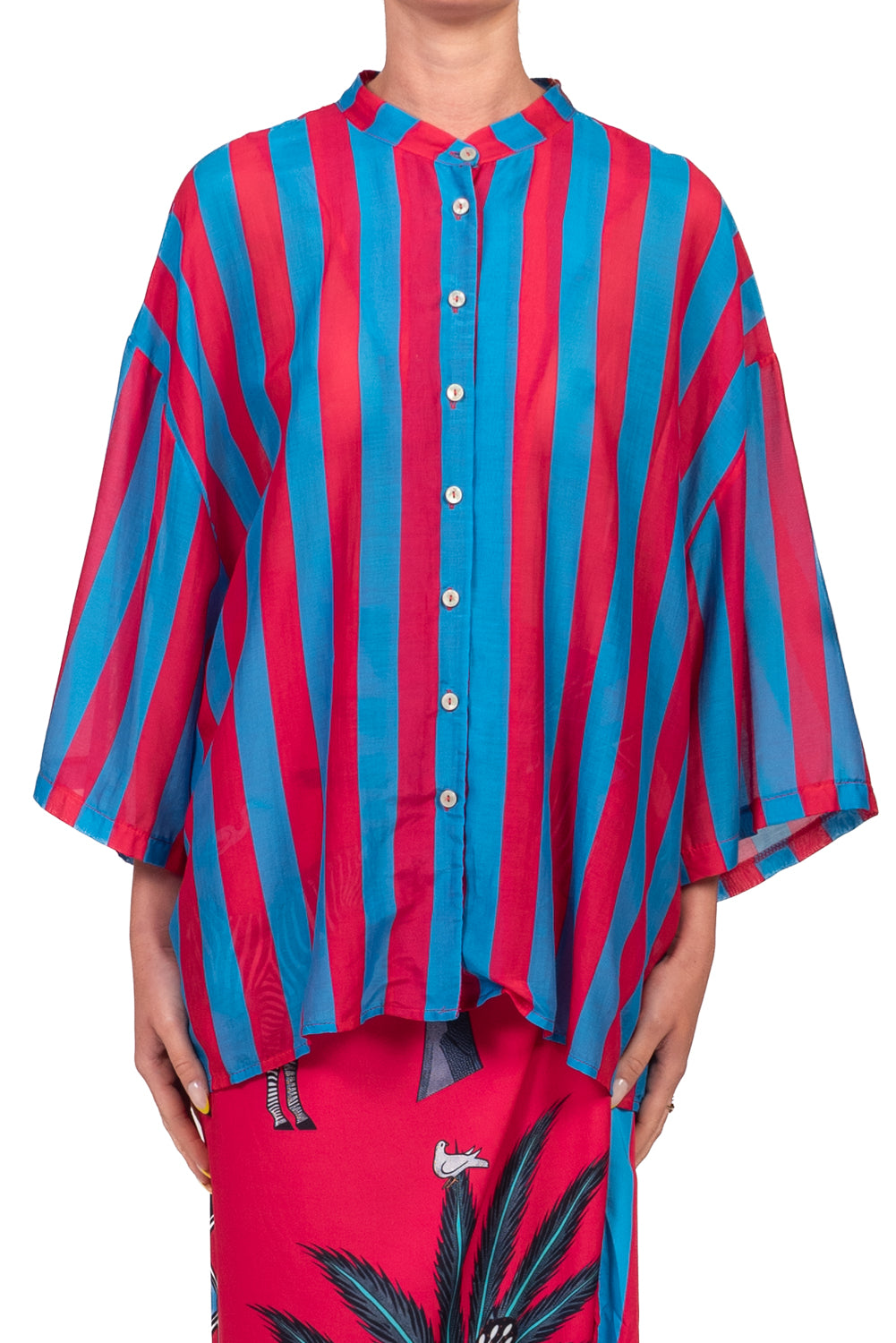 Tensione In - Camicia rigata mussola Art. 40007