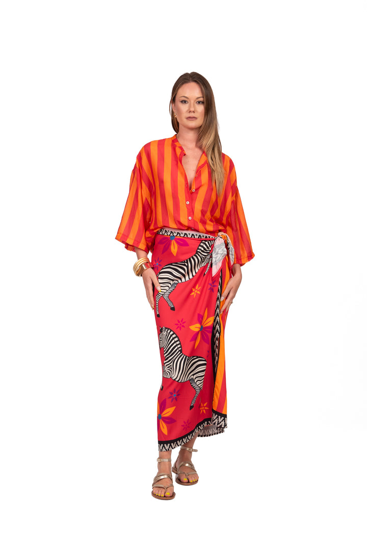 Tensione In - Gonna lunga pareo stampa zebra Art. 39936