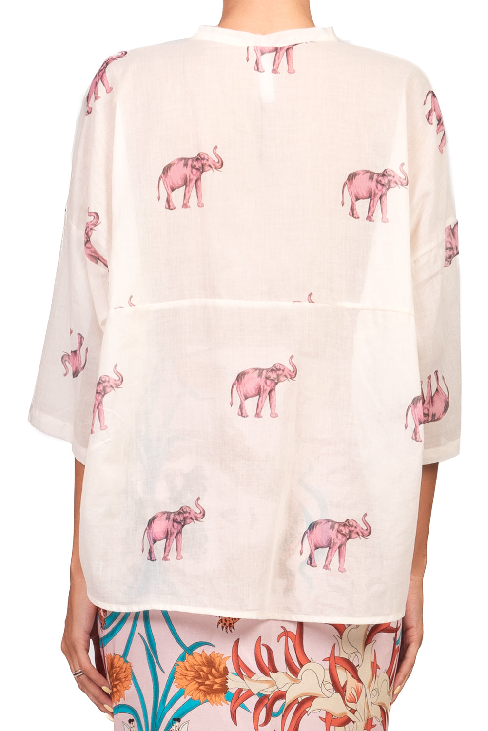 Tensione In - Camicia mussola stampa elefante Art. PE260476