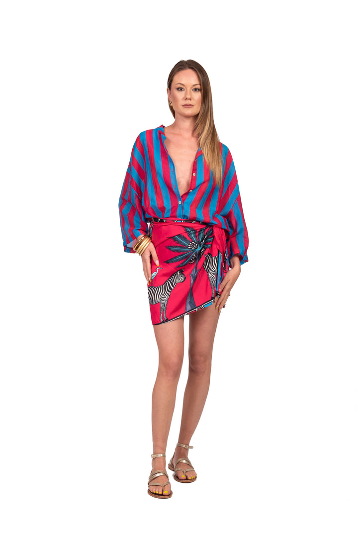 Tensione In - Gonna pareo midi  stampa zebra Art. 40012