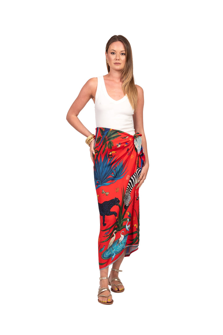 Tensione In - Gonna lunga pareo stampa pantera Art. 40018