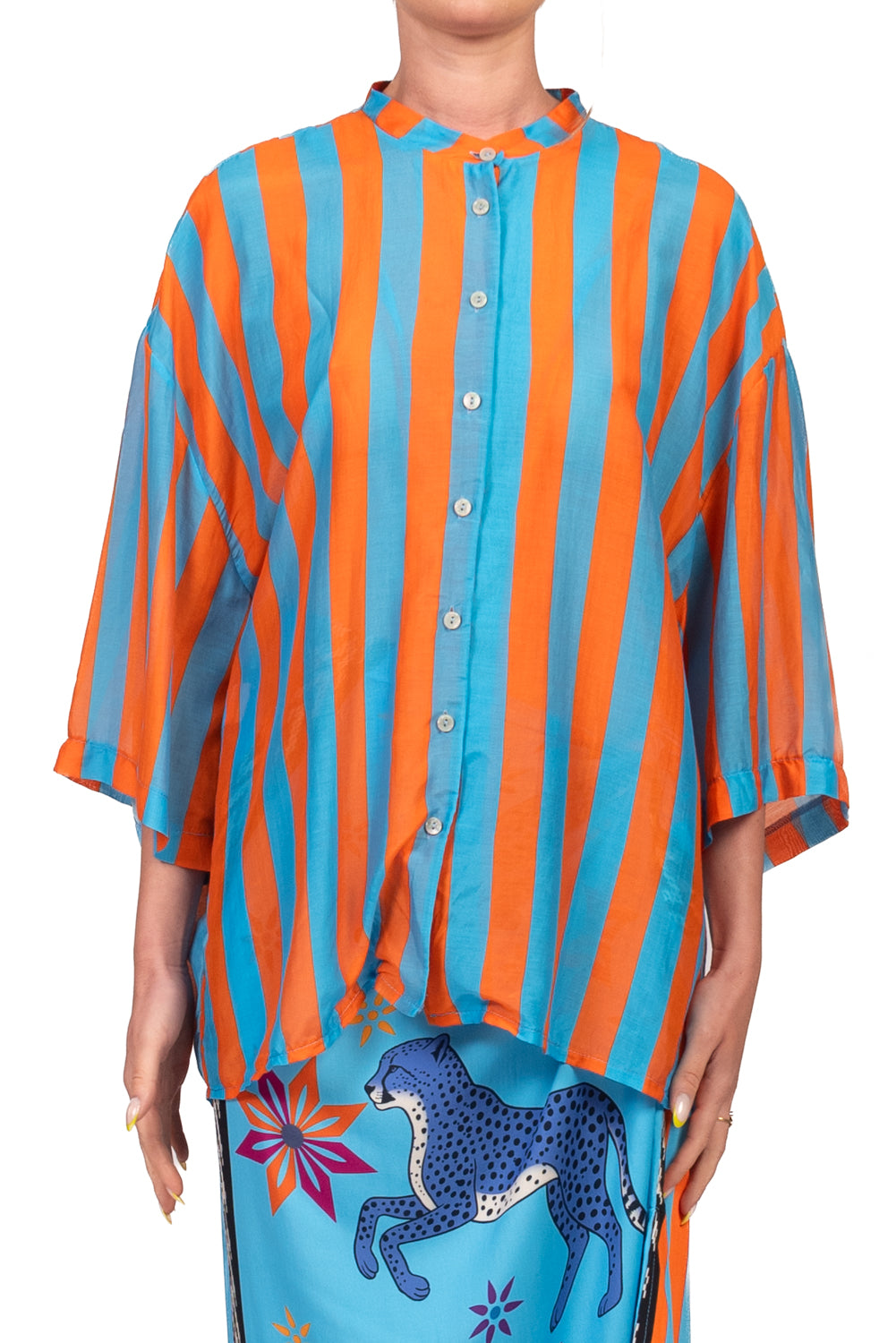 Tensione In - Camicia mussola rigata Art. 40005