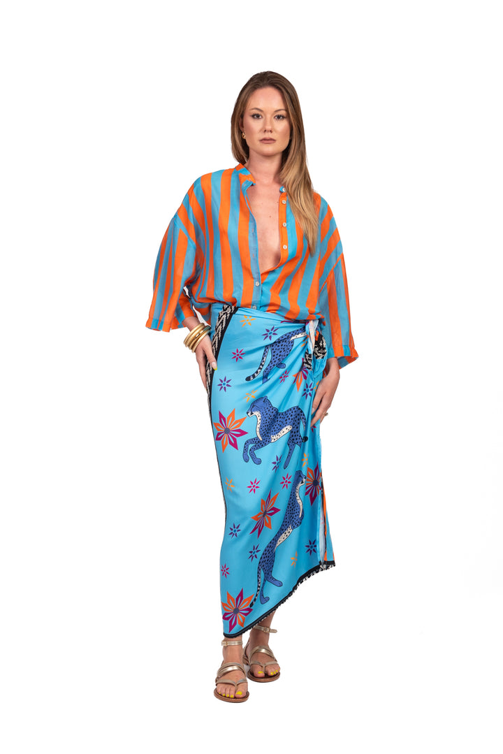 Tensione In - Gonna pareo lunga stampa ghepardo Art. 40013
