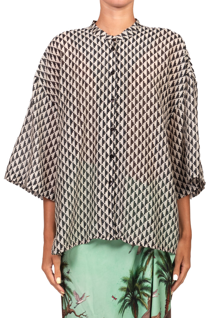 Tensione In - Camicia mussola stampa etnica Art. 39860