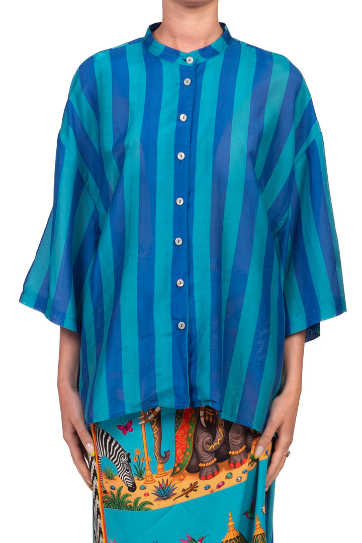 Tensione In - Camicia rigata mussola Art. 40010
