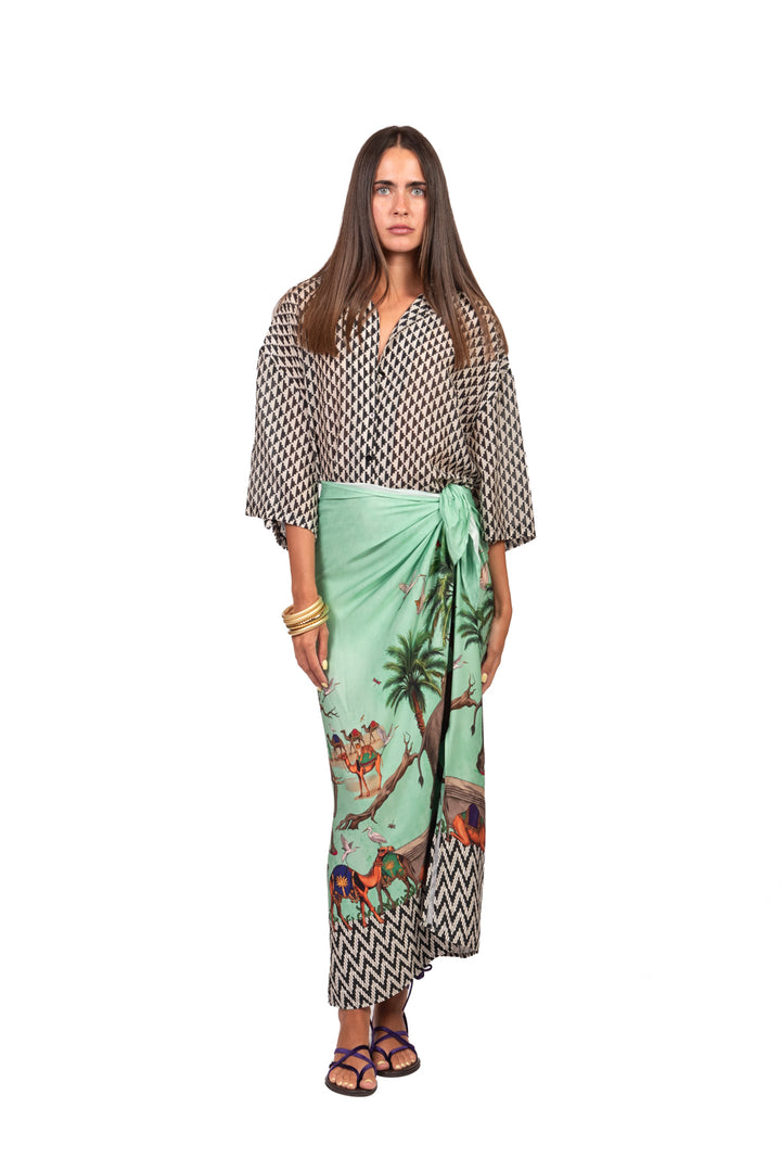 Tensione In - Camicia mussola stampa etnica Art. 39860