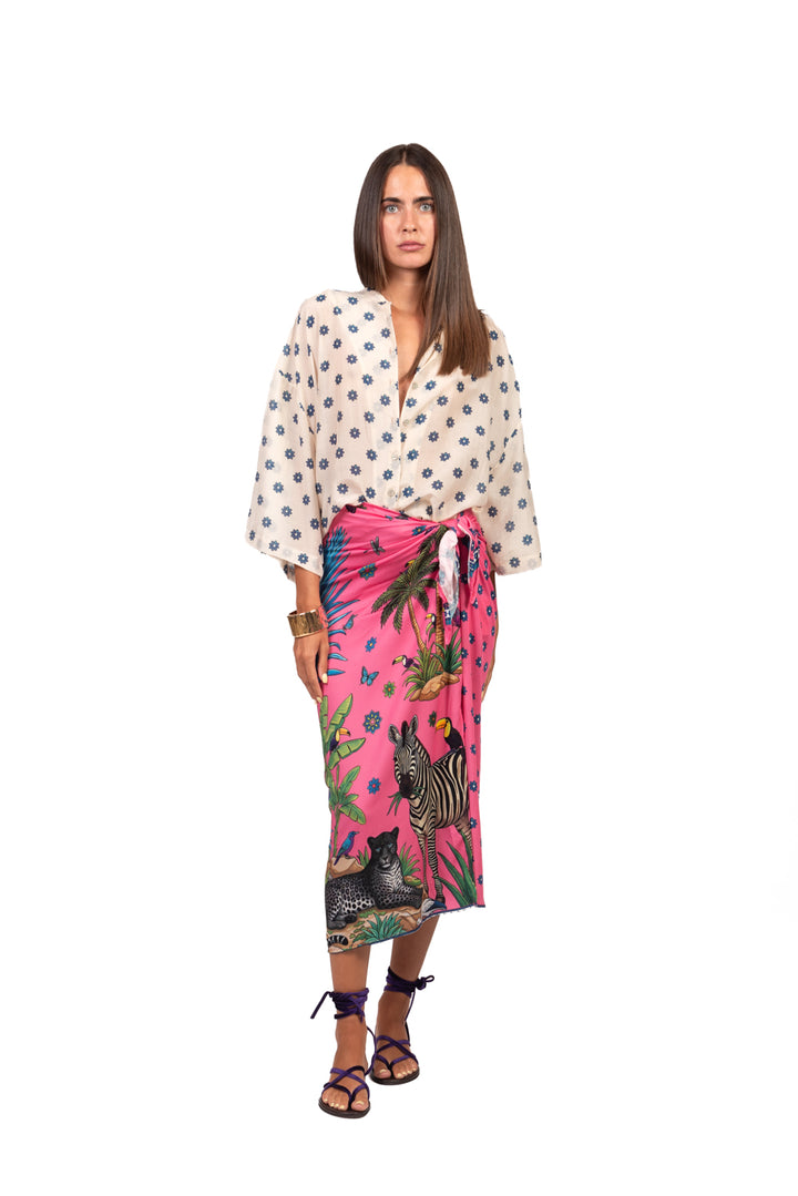 Tensione In - Camicia mussola stampa fiorellini Art. 40006