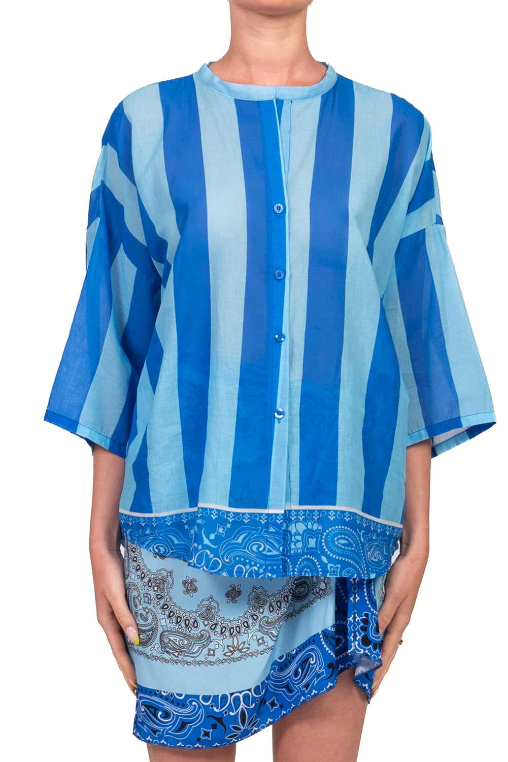 Tensione In - Camicia rigata profilo bandana Art. PE260509