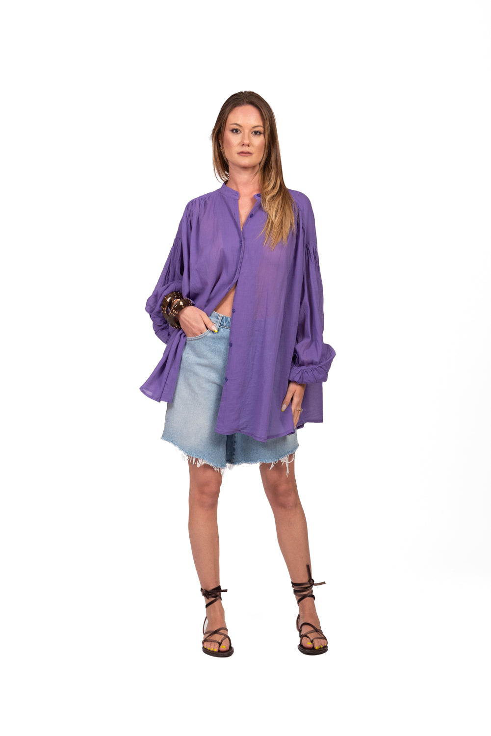 Vicolo - Camicia in mussola lunga Art. TAB3354