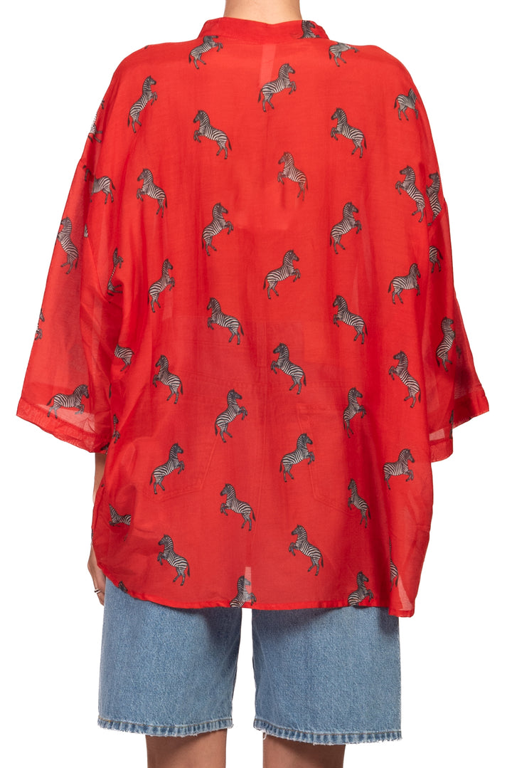 Tensione In - Camicia mussola stampa zebre Art. 40011