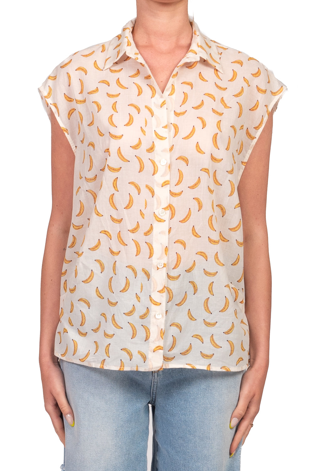 Vicolo - Camicia in mussola fantasia banana Art. TAB3360