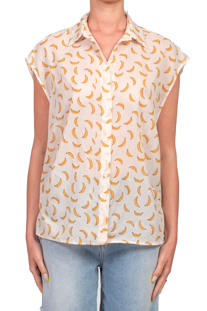 Vicolo - Camicia in mussola fantasia banana Art. TAB3360