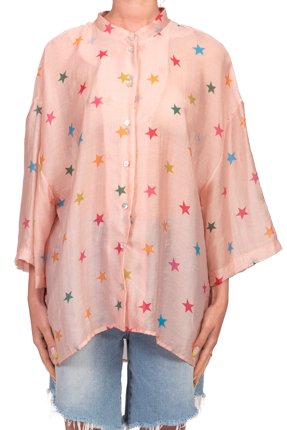 Tensione In - Camicia mussola stampa stella Art. 39869