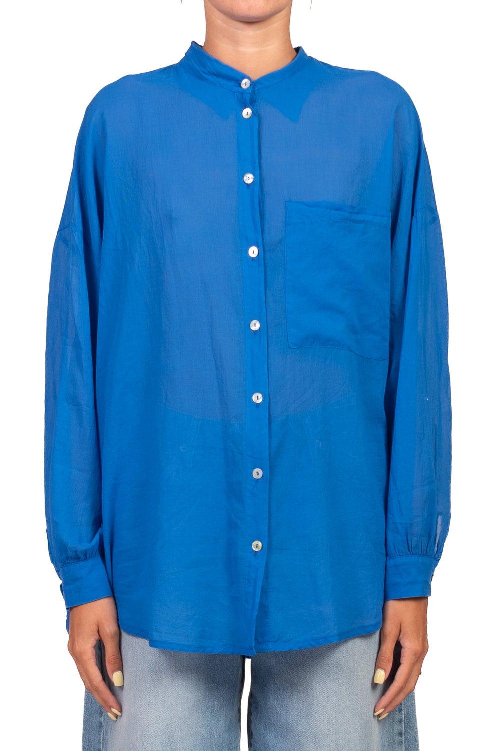 Tensione In - Camicia over in mussola con taschino Art. F8021C35R-PE26