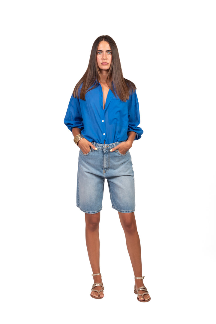 Tensione In - Camicia over in mussola con taschino Art. F8021C35R-PE26
