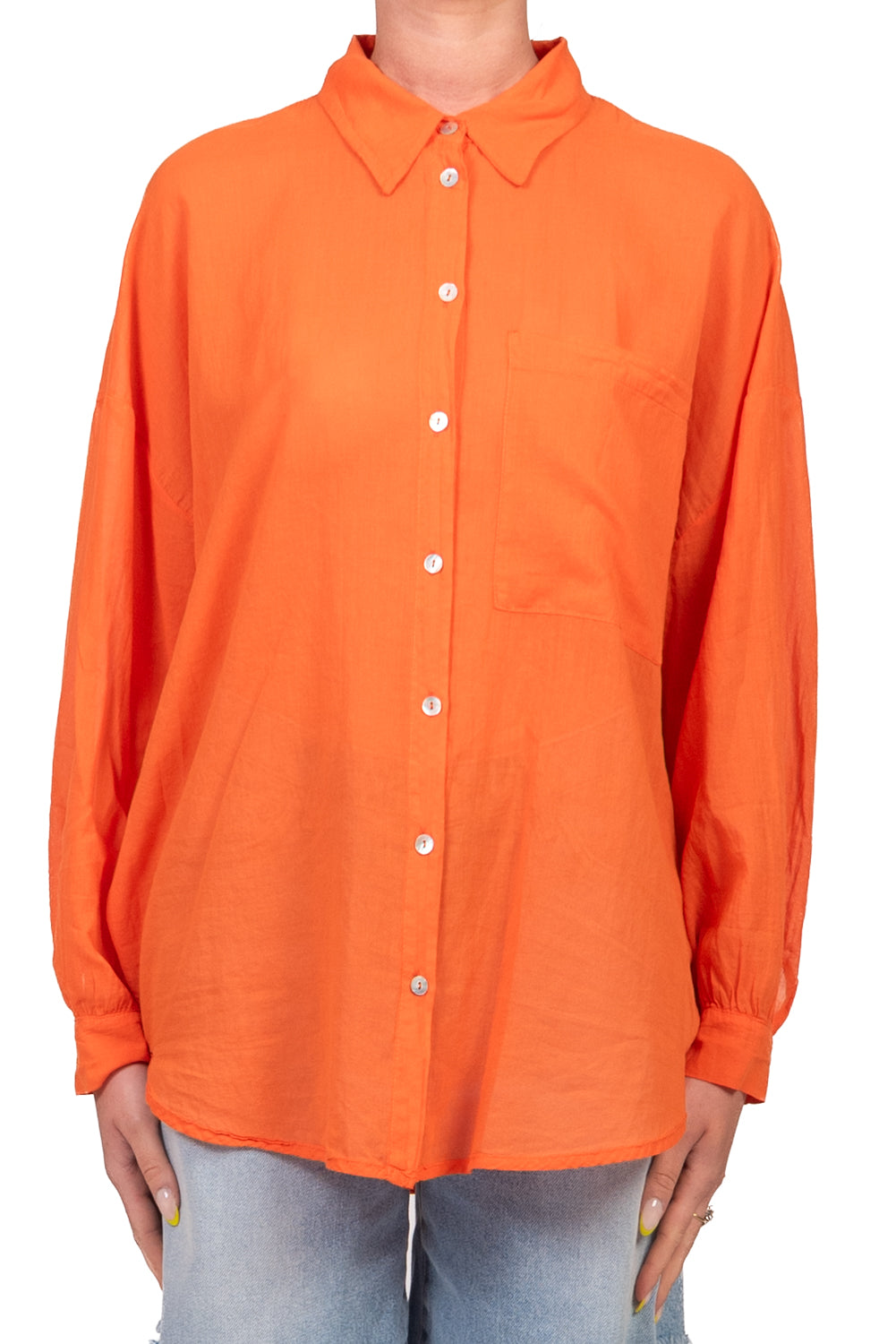 Tensione In - Camicia over in mussola con taschino Art. F8021C35R-PE26