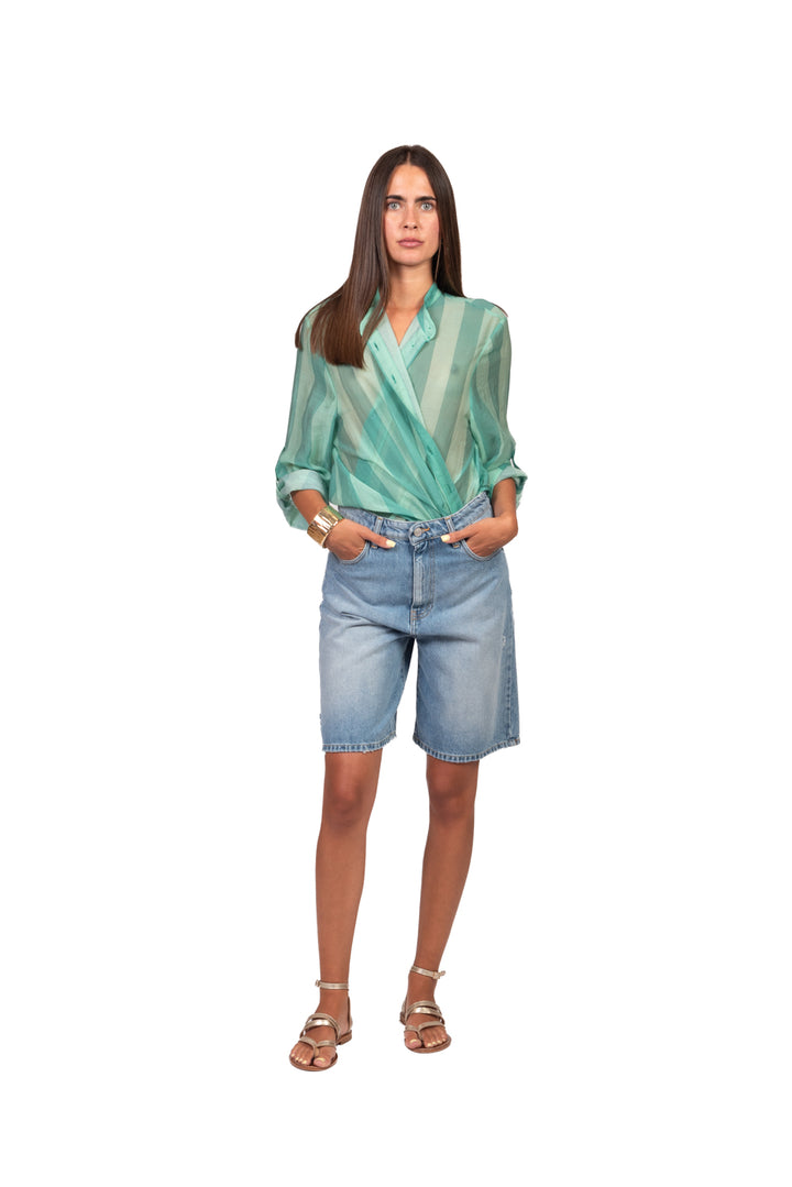 Have One - Camicia rigata collo coreano Art. CVS-Q422