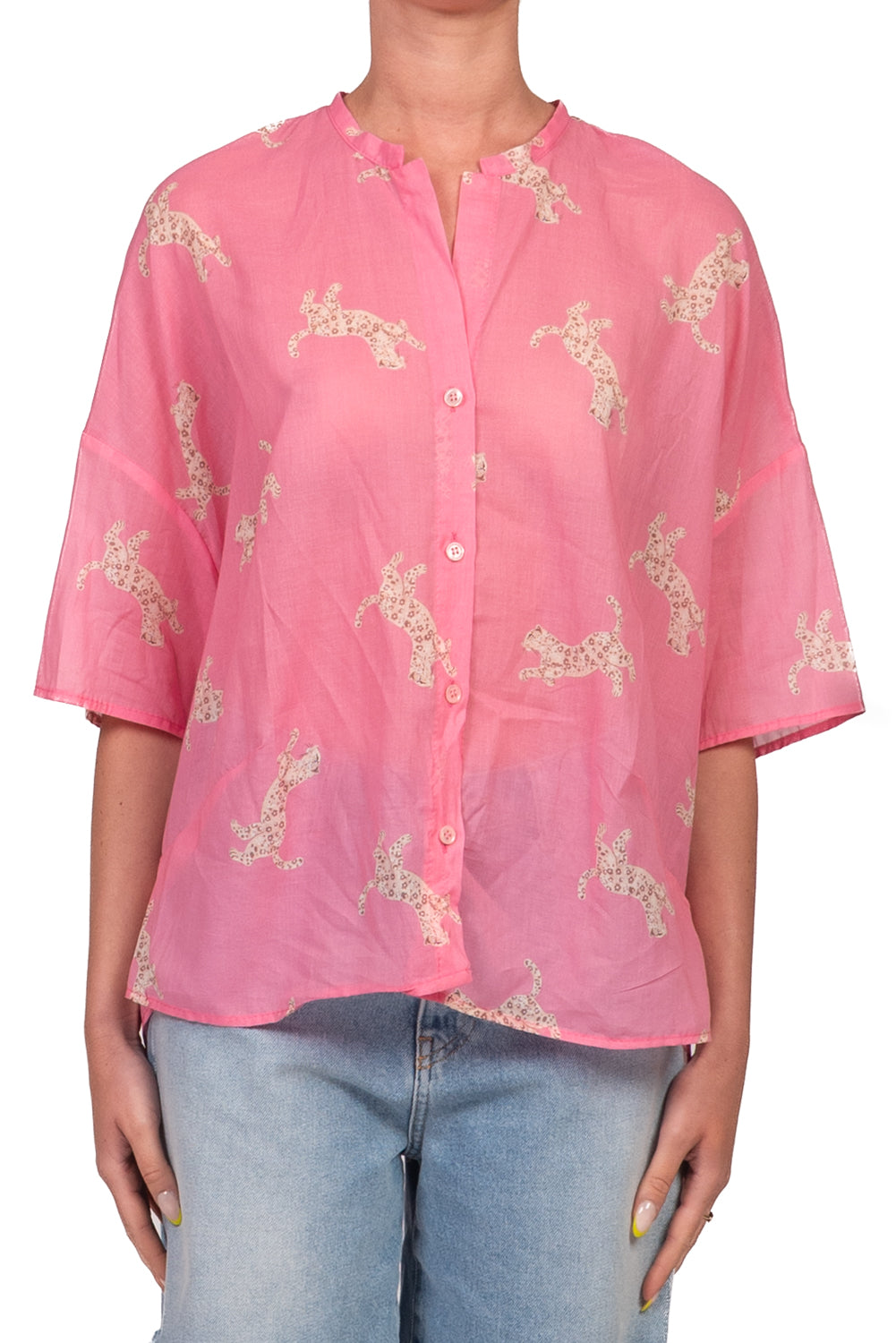 Vicolo - Camicia in mussola fantasia leopardo Art. TAB3345