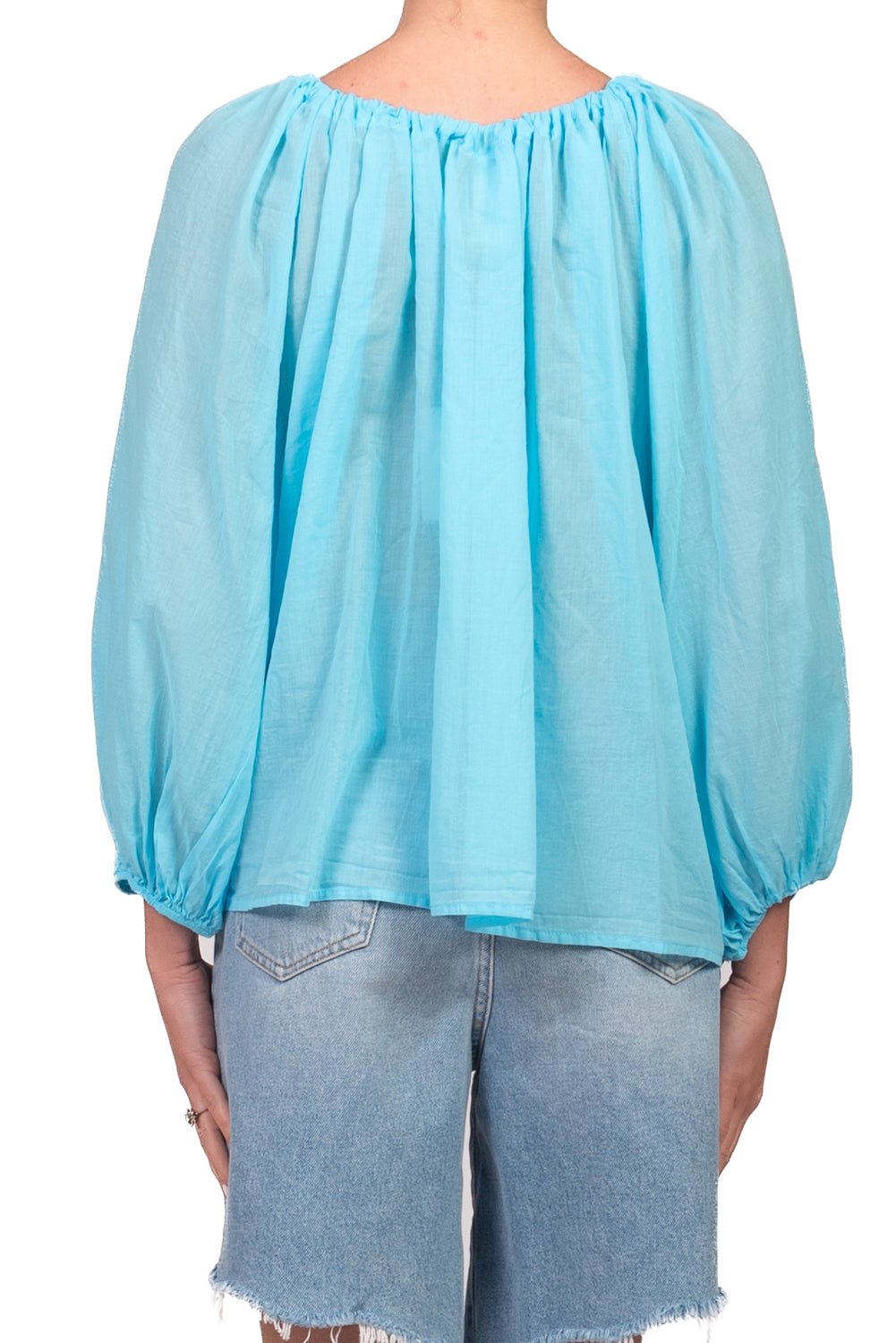Tensione In - Blusa in mussola scollo arricciato  Art. PE260400