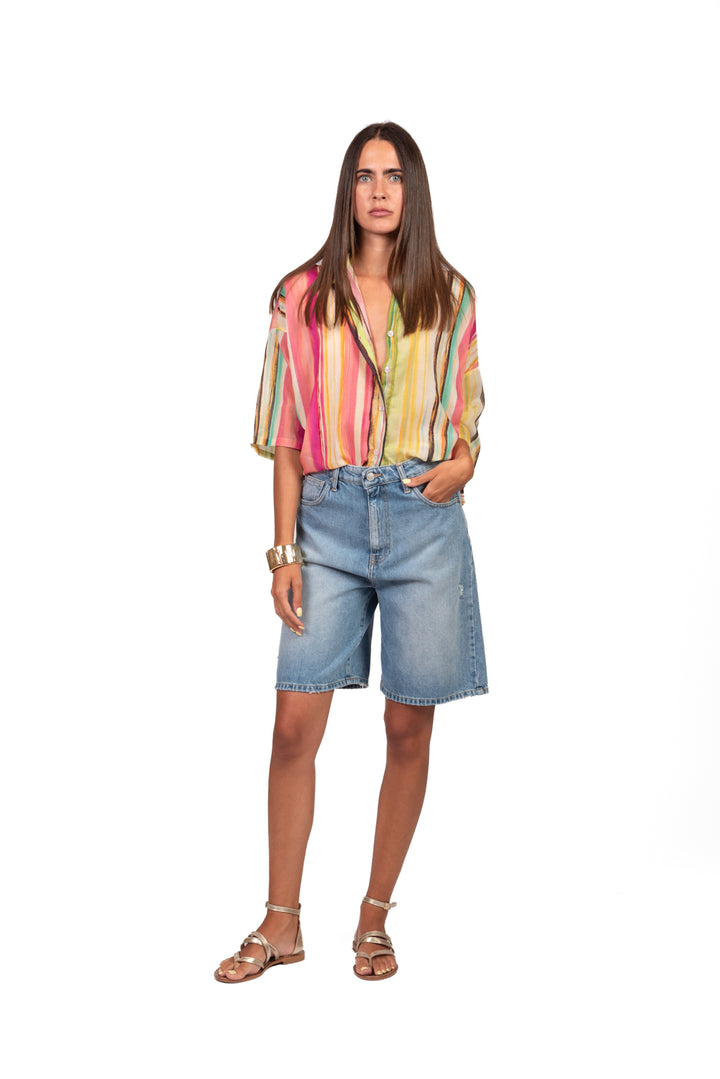 Tensione In - Camicia mussola rigata Art. PE260482