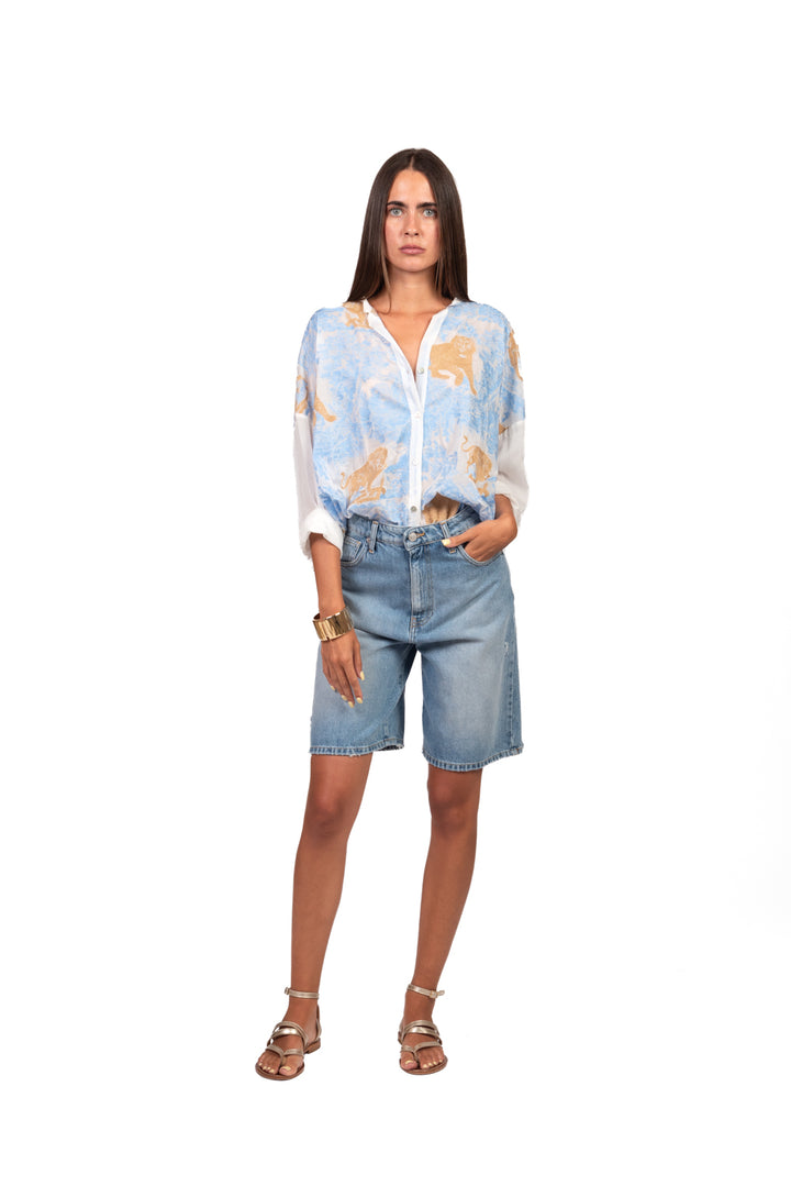 Tensione In - Camicia in mussola ricamo toile de jouy Art. S26CM29
