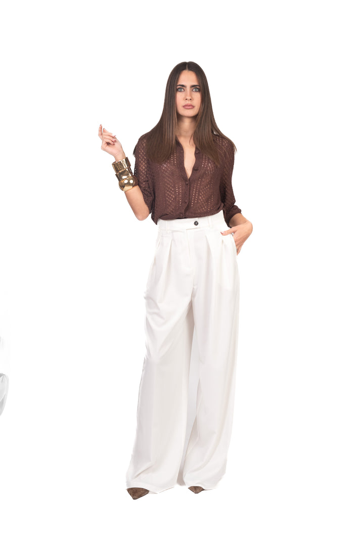 Tensione In - Pantalone palazzo chiusura asimmetrica Art. 26P4364