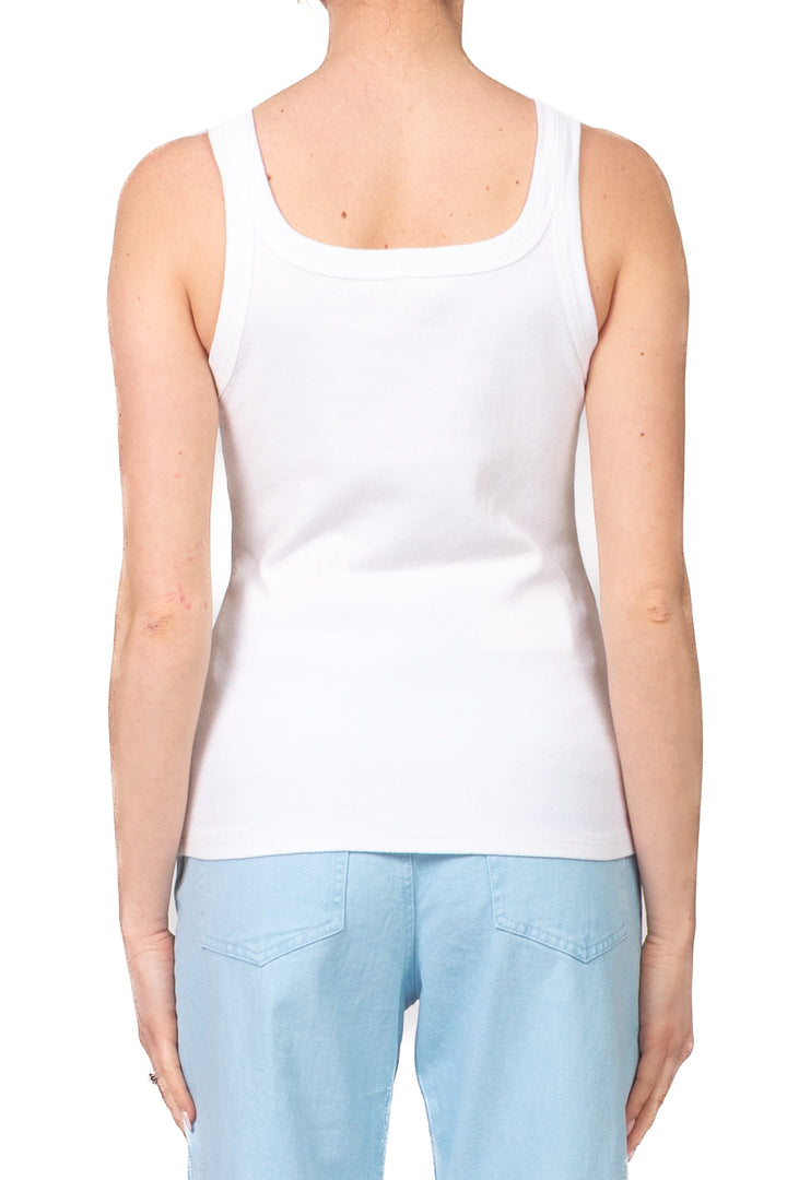 Tensione in - Canotta a costine scollo quadrato Art. 21001