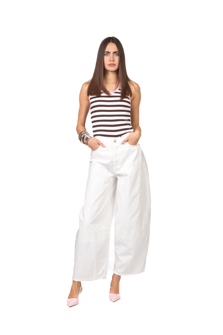 Tensione in - Canotta rigata profili contrasto Art. 26P456