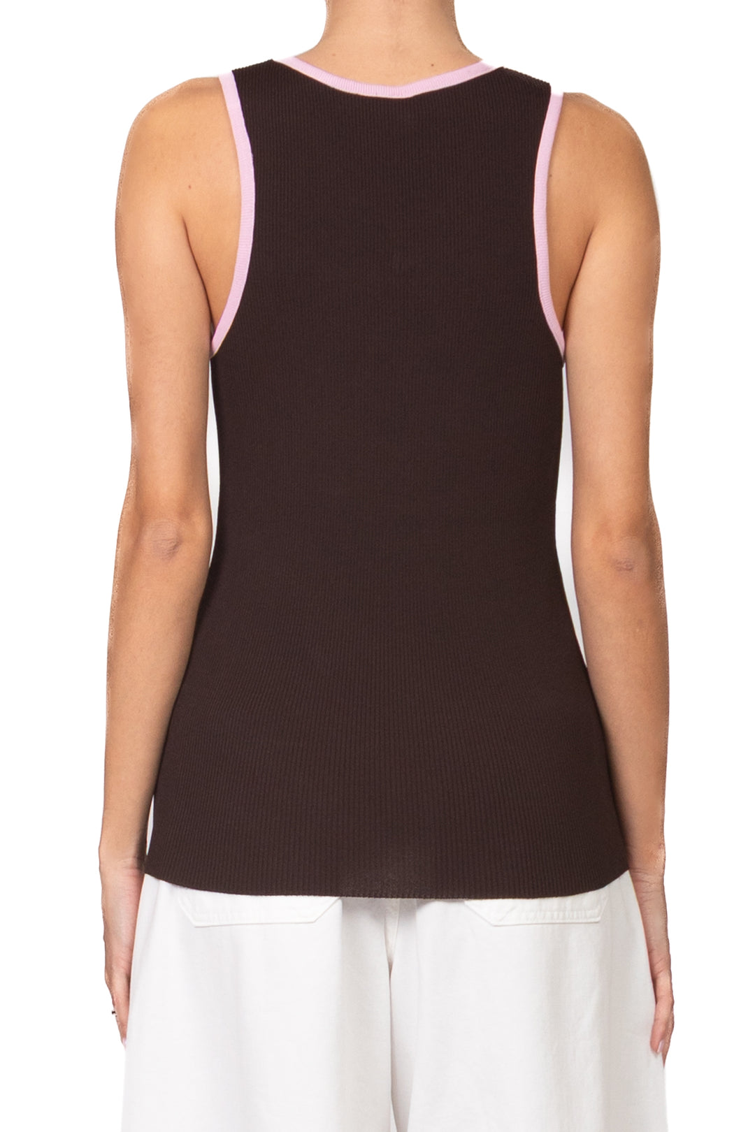 Tensione In - Canotta scollo v profilo contrasto Art. 26P458