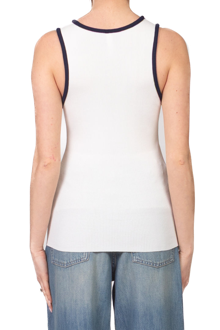 Tensione In - Canotta scollo v profilo contrasto Art. 26P458