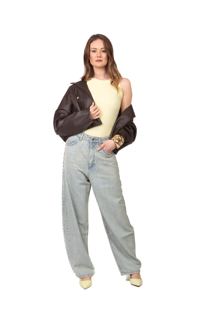 Tensione In - Canotta costine scollo vogatore Art. 21003