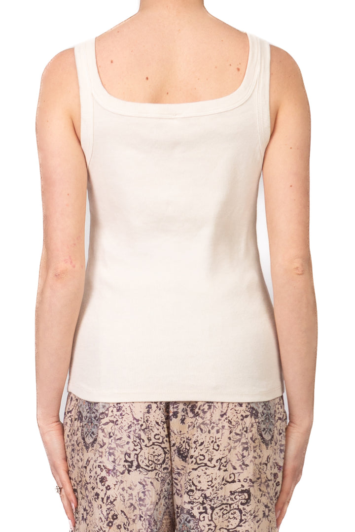 Tensione in - Canotta a costine scollo quadrato Art. 21001