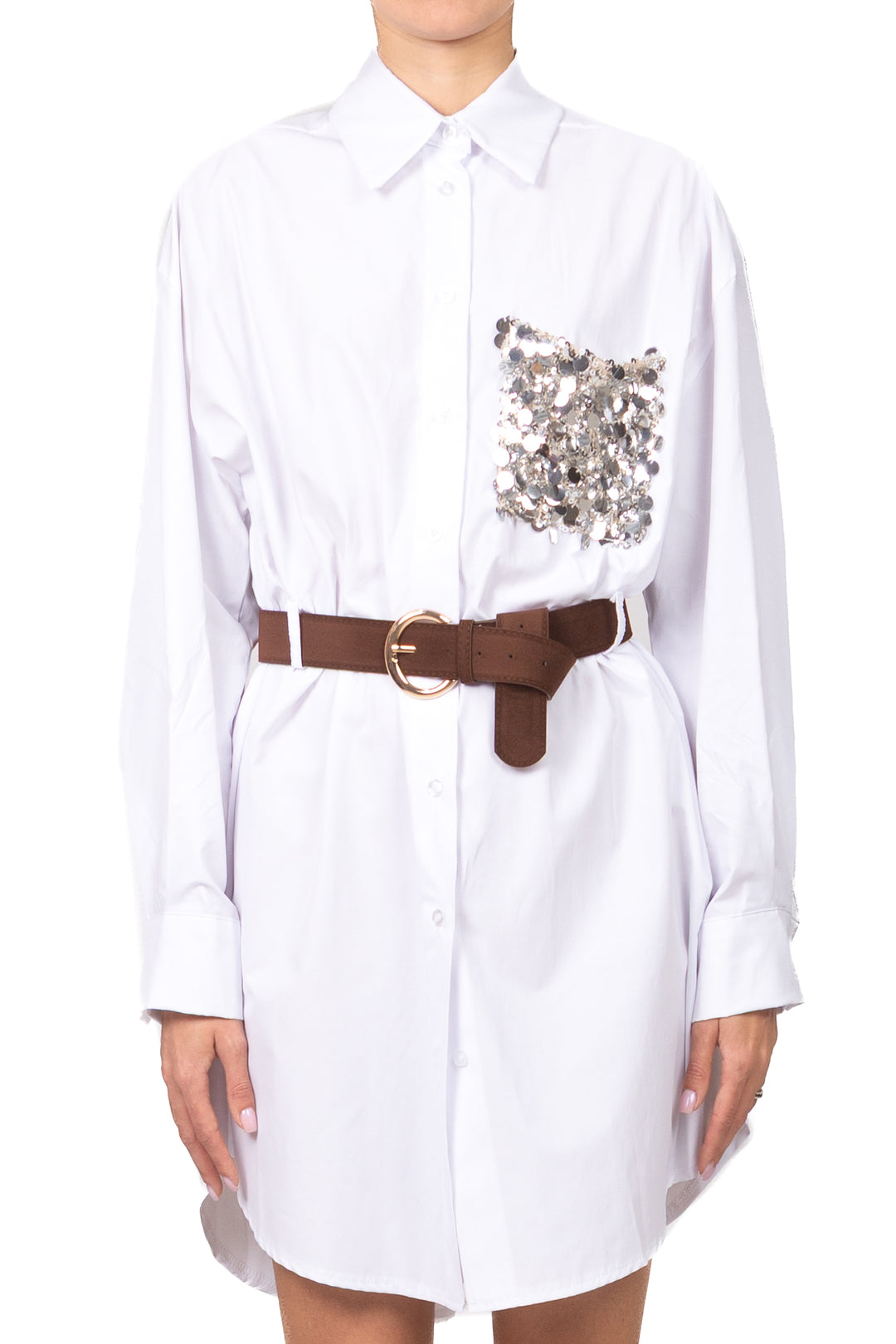 Tensione In - Abito camicia tasca paillettes Art. PE260160