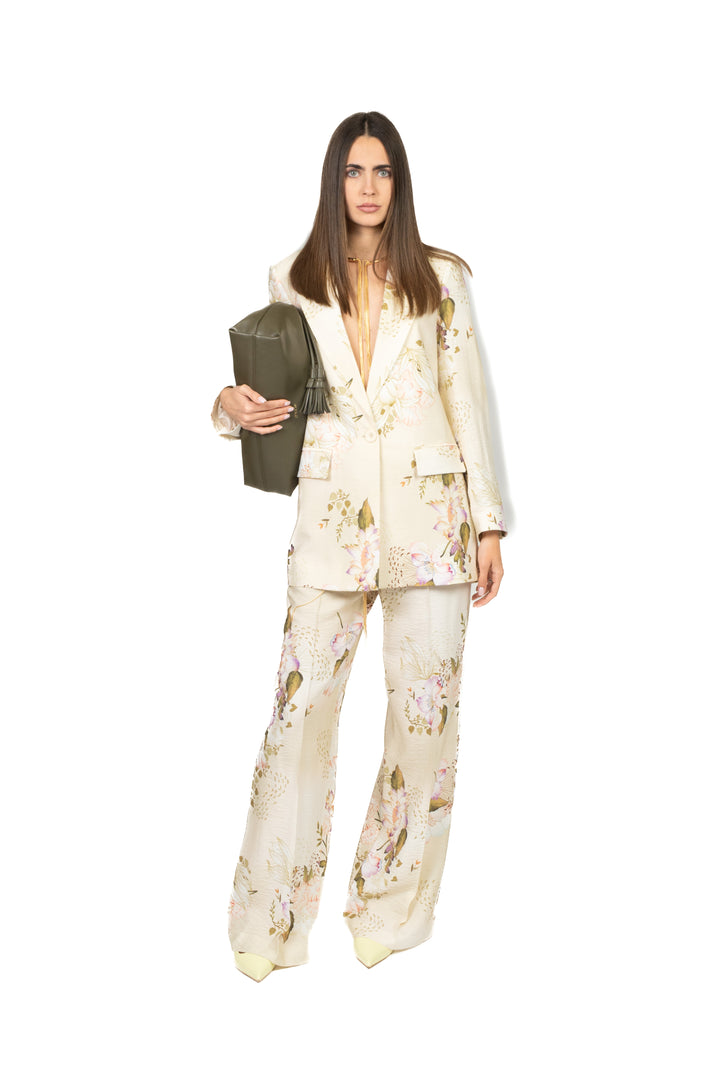 Dixie - Completo giacca floreale con pantalone palazzo Art. JCZU1PE/PDHD1PE