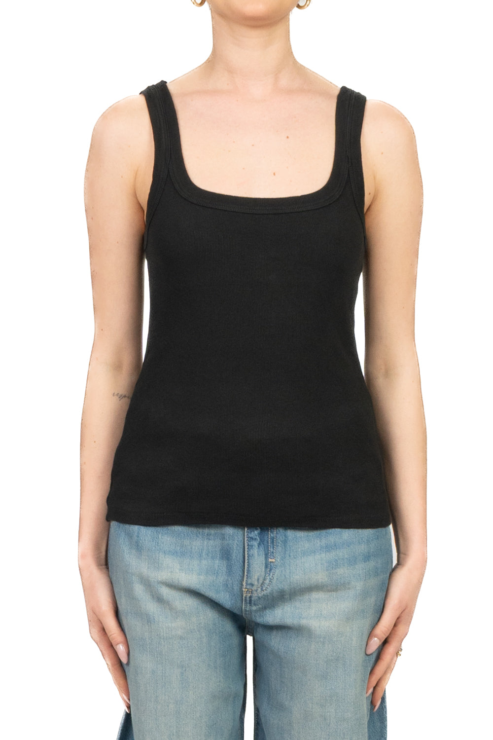 Tensione in - Canotta a costine scollo quadrato Art. 21001