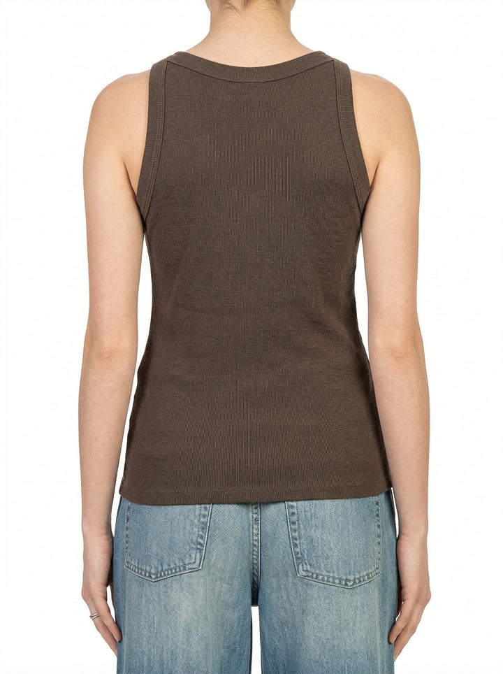 Tensione In - Canotta costine scollo v Art. 21002