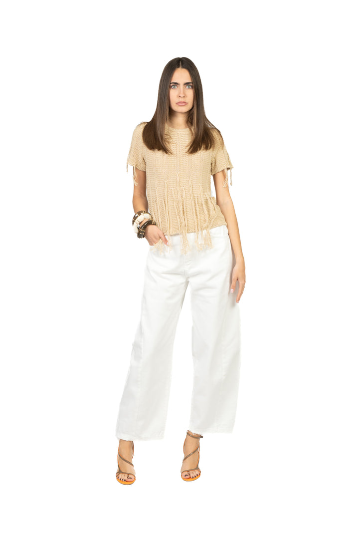 Vicolo - Maglia crochet con frange Art. 3AB3025