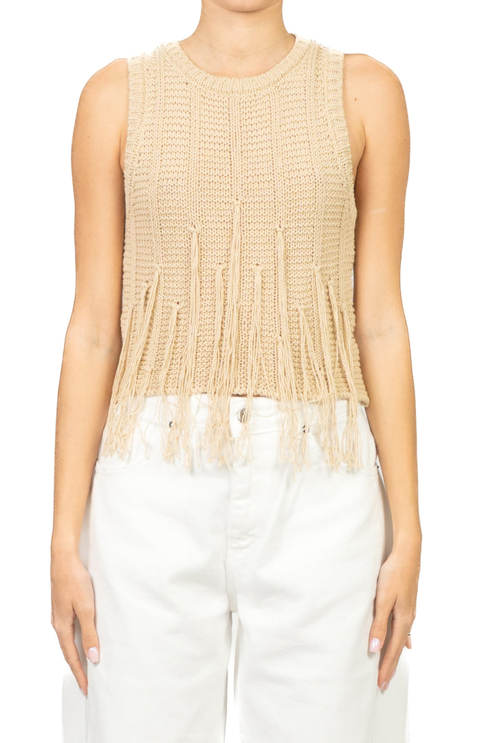 Vicolo - Canotta crochet con frange  Art. 3AB3024