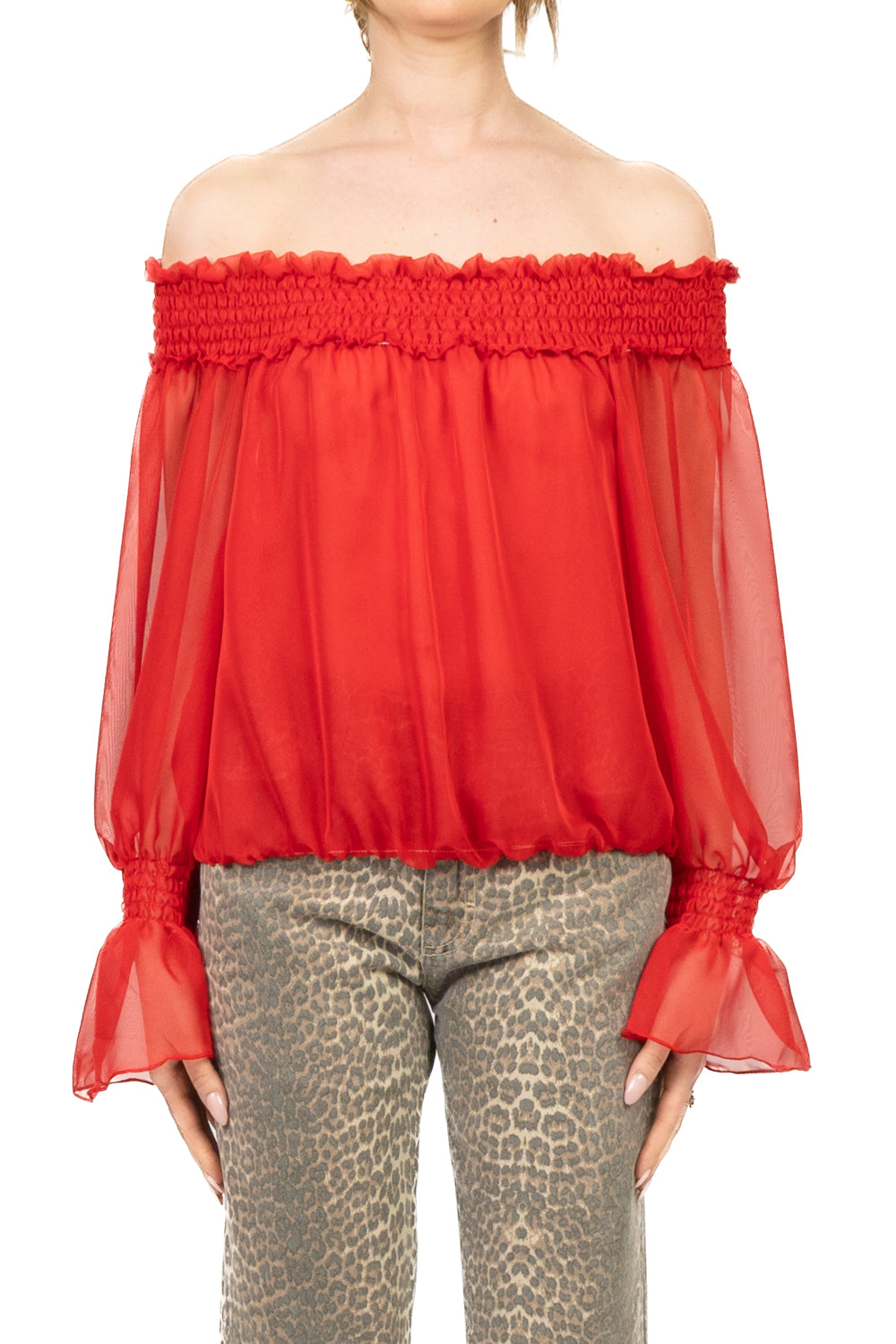 Tensione In - Blusa scollo shiffer Art. C10295AT