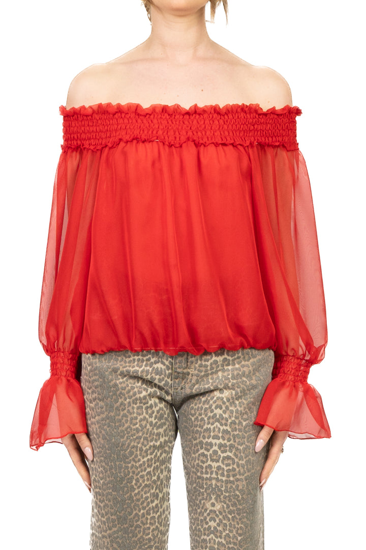 Tensione In - Blusa scollo shiffer Art. C10295AT