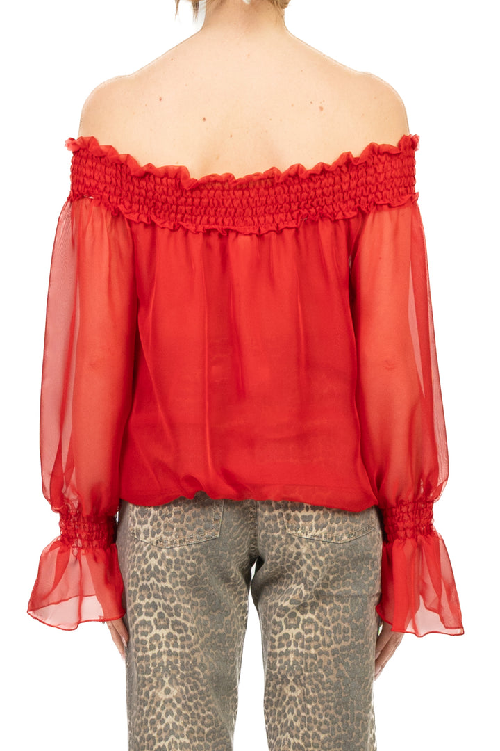 Tensione In - Blusa scollo shiffer Art. C10295AT