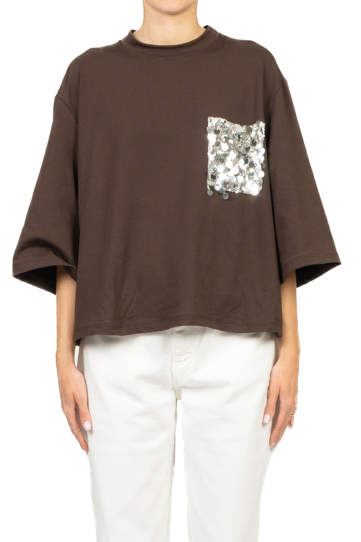 Tensione In - T-Shirt over tasca paillettes Art. PE260157