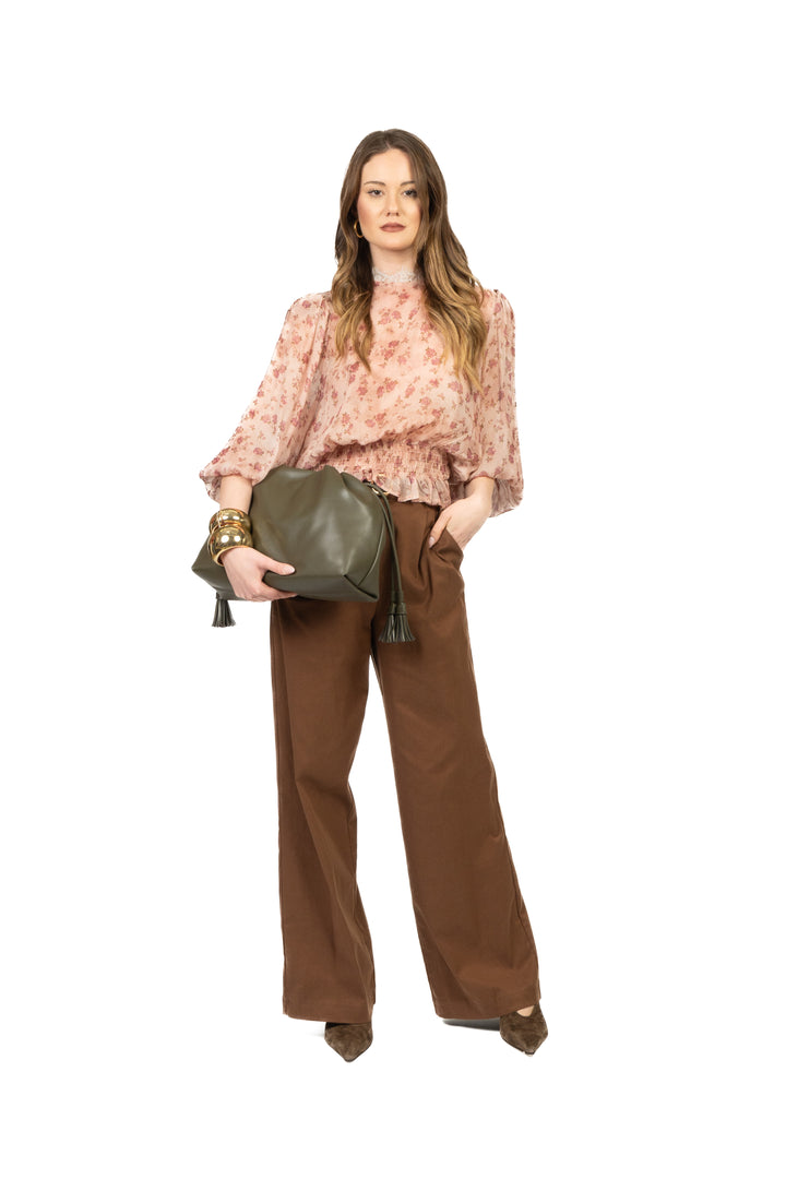 Tensione In - Blusa floreale girocollo pizzo Art. S26CB09