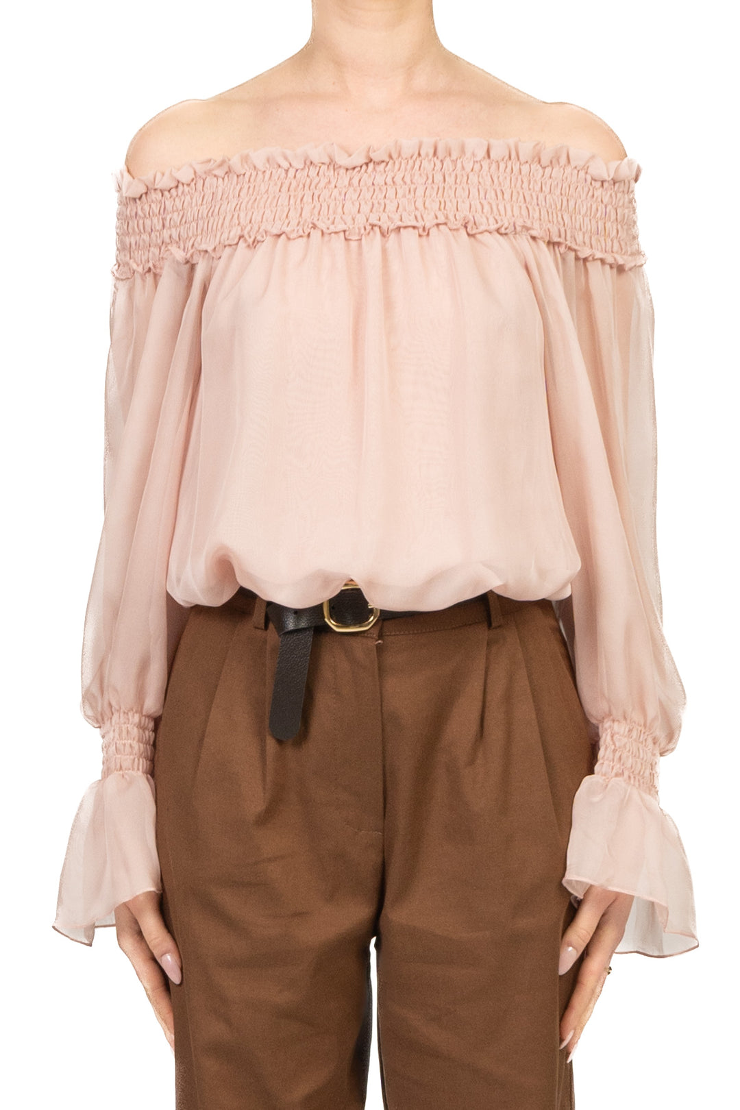 Tensione In - Blusa scollo shiffer Art. C10295AT