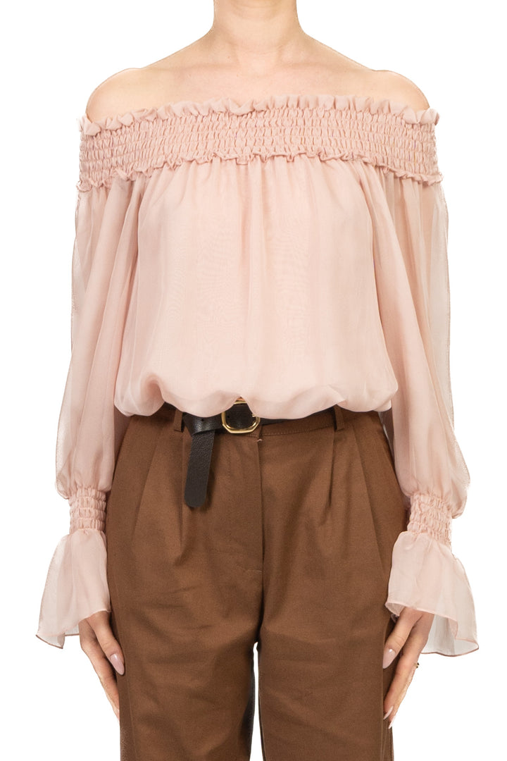 Tensione In - Blusa scollo shiffer Art. C10295AT