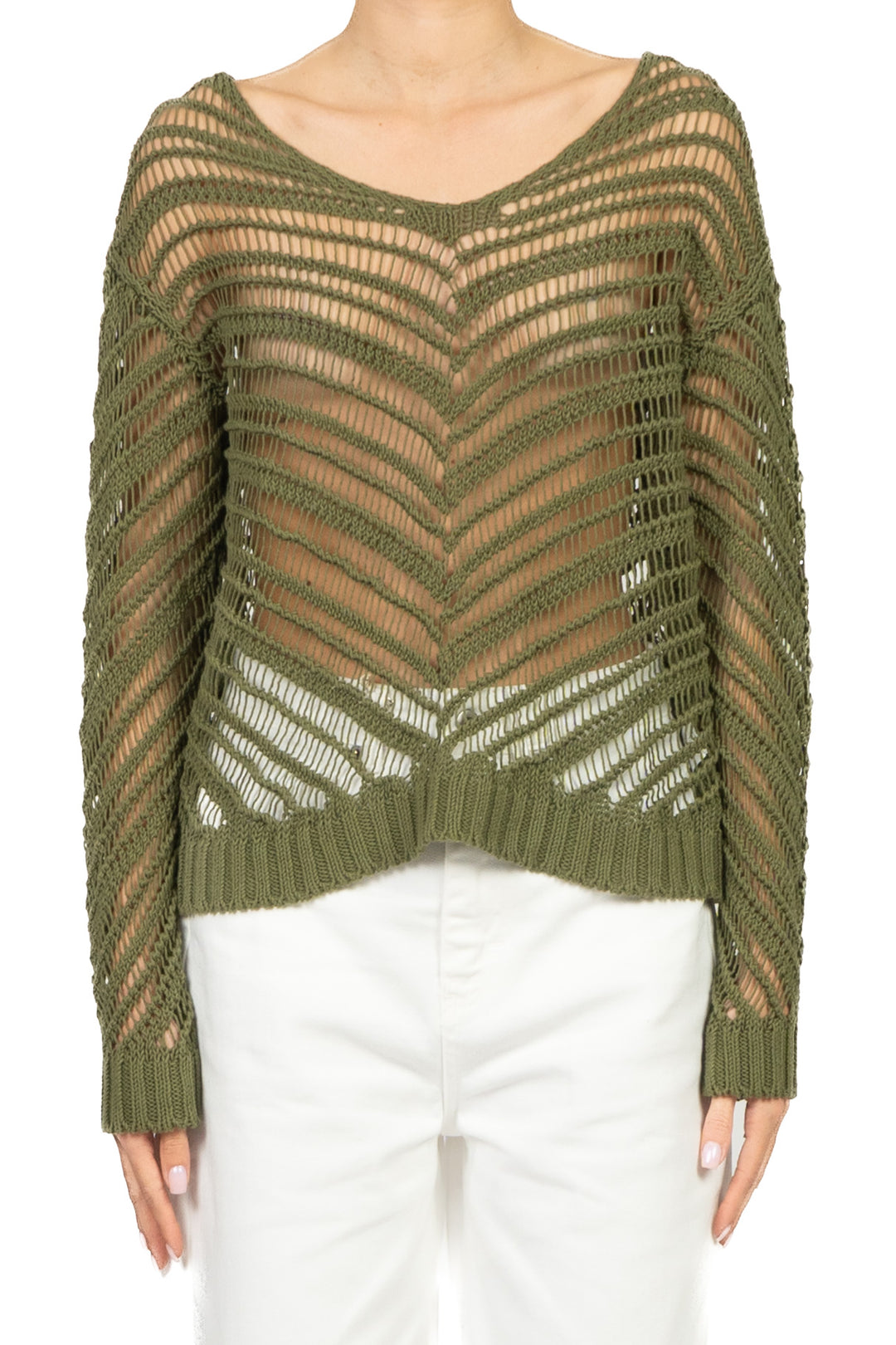 Vicolo - Maglia scollo v traforata Art. 3AB3023