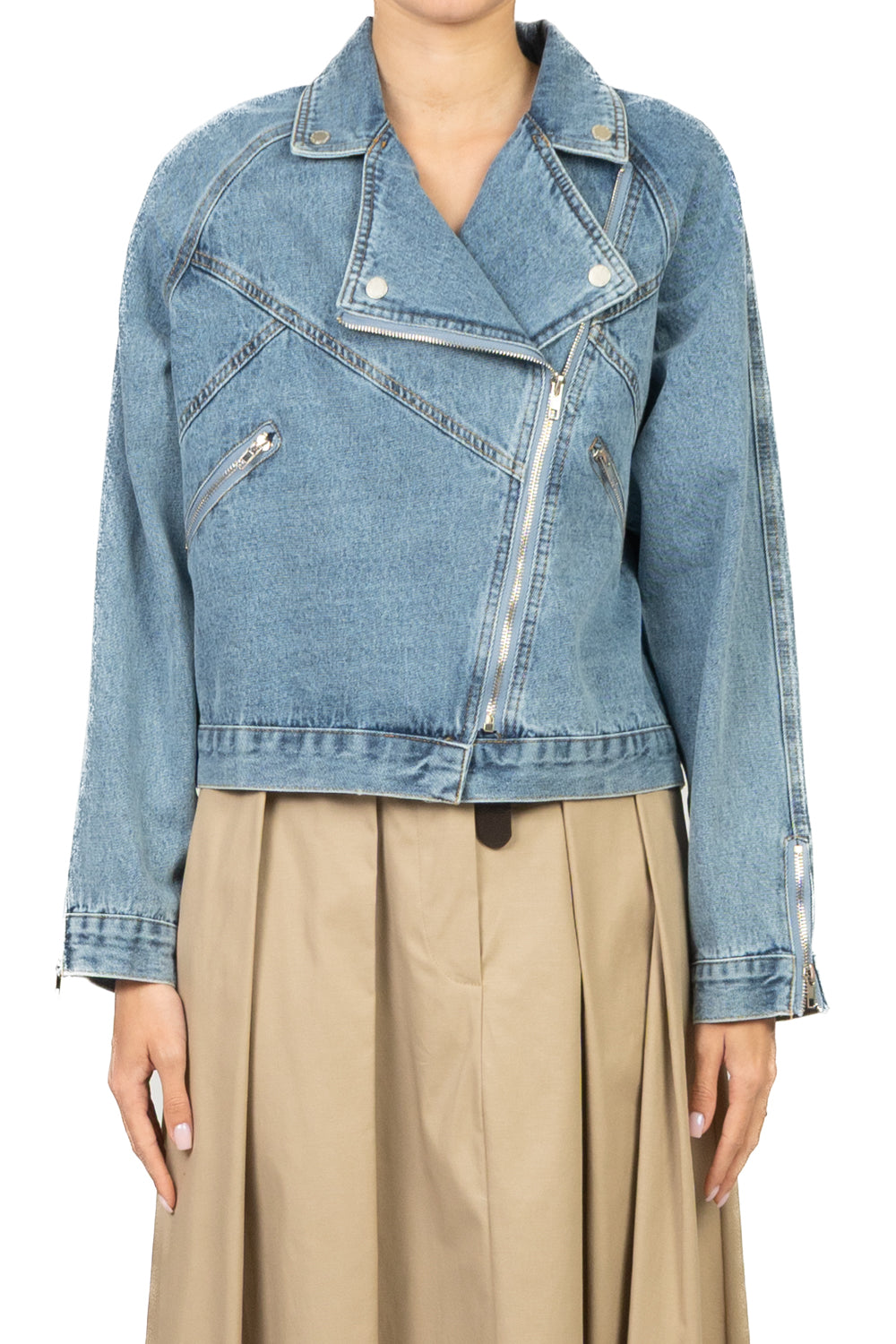 Tensione In - Giacca chiodo jeans Art. 38917