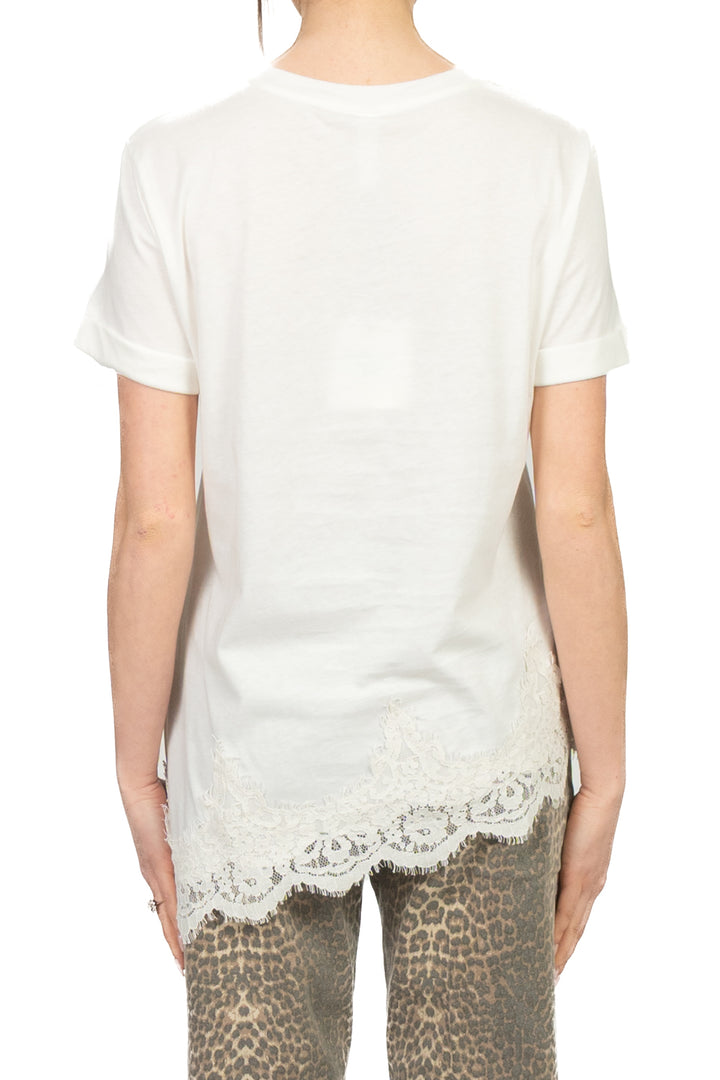 Tensione In - T-Shirt asimmetrica con pizzo Art. S26MA79