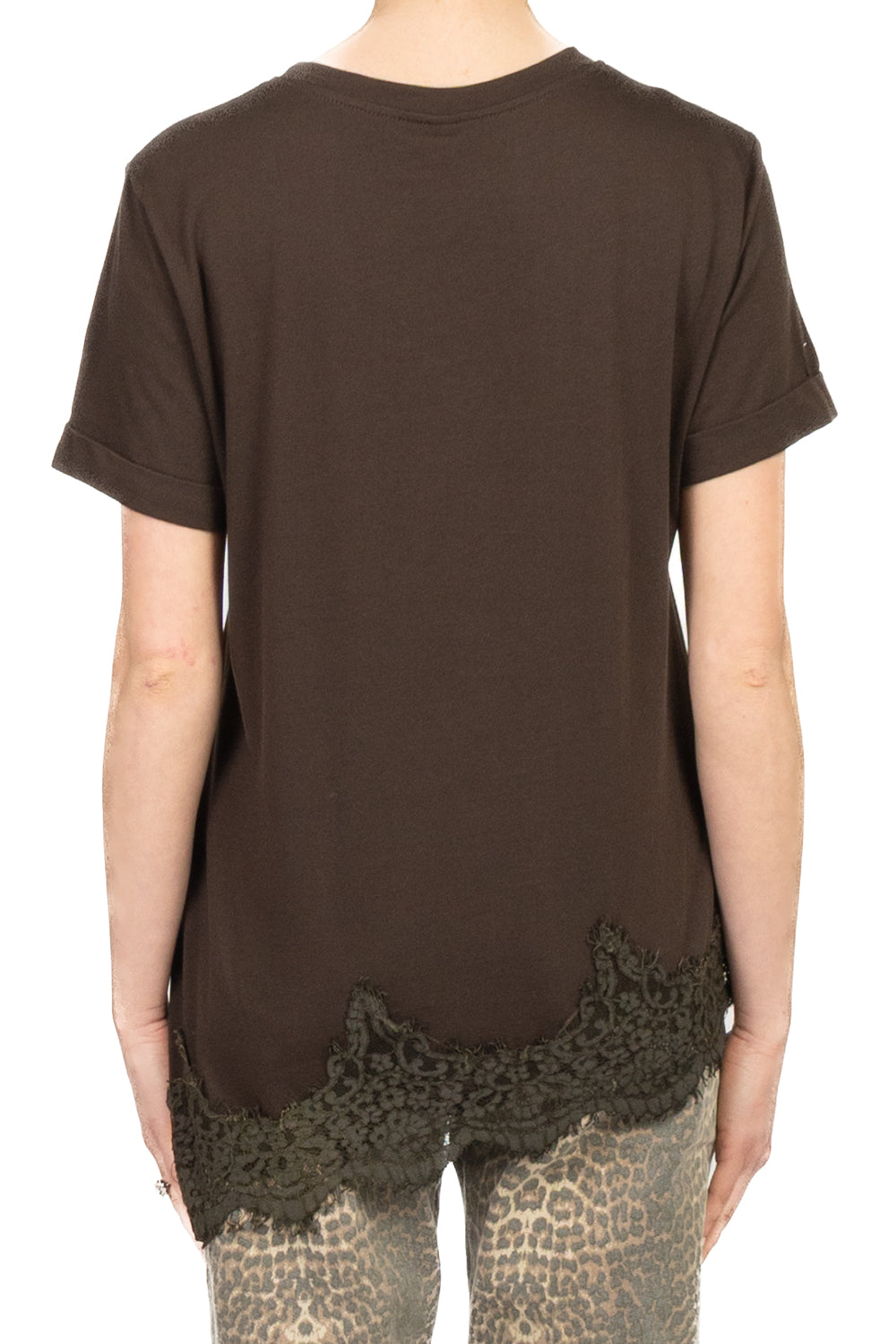 Tensione In - T-Shirt asimmetrica con pizzo Art. S26MA79