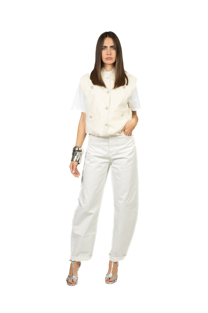 Tensione In - Gilet punto milano bottoni gioiello Art. 39061